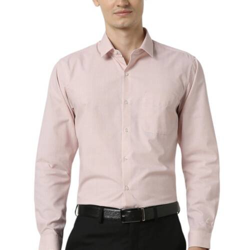 Men Pink Slim Fit Full Sleeves Formal Shirt