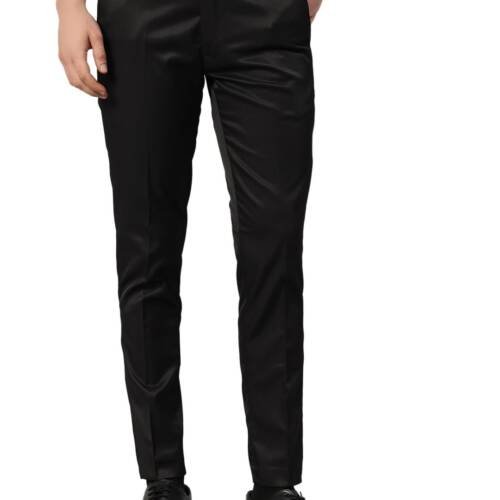 Formal Pant with Expandable Waist for Men | Men's Cotton Regular Fit Flat Front Pant for Party and Casual Wear (Black-34)