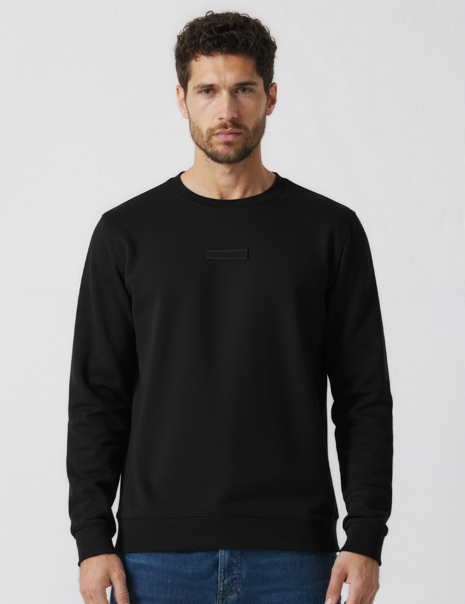 Premium Microfiber Blend Sweatshirt, Fleece Lined Sweatshirts for Men, No-Fade Colours Winter Wear for Men, Ideal for 10-15 Degrees C-Eclipse Black-M - Image 6