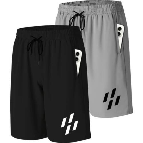 A.A Fashion Zone Men’s Casual Elastic Waist Drawstring Shorts with Side Pockets | Comfortable Summer Sports Lounge Gym Beach Shorts | 2 Pack Combo (in, Alpha, L, Regular, Black & Grey)