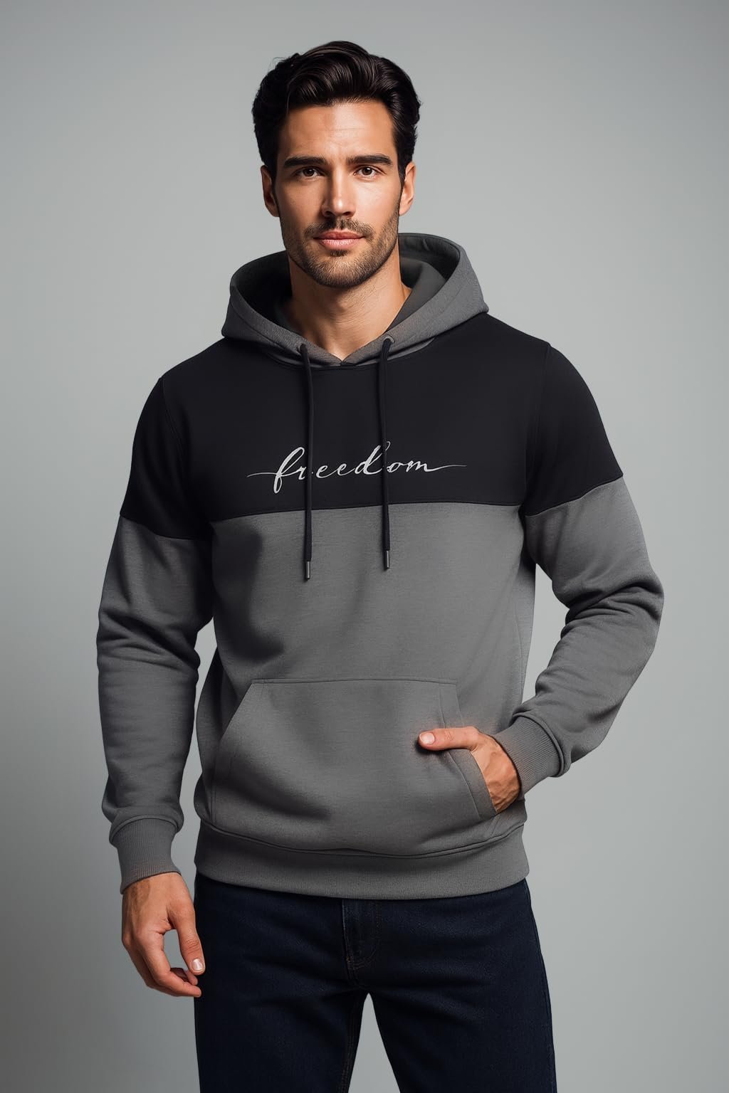 Color Block Printed Hoodie for Men|| Sweatshirt Regular Fit - Image 2
