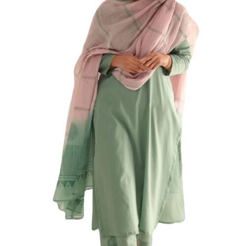 Women's Rayon Viscose Solid Straight Kurta with Pant & Dupatta (Paradise Pista-GS_S_Pista_Small)