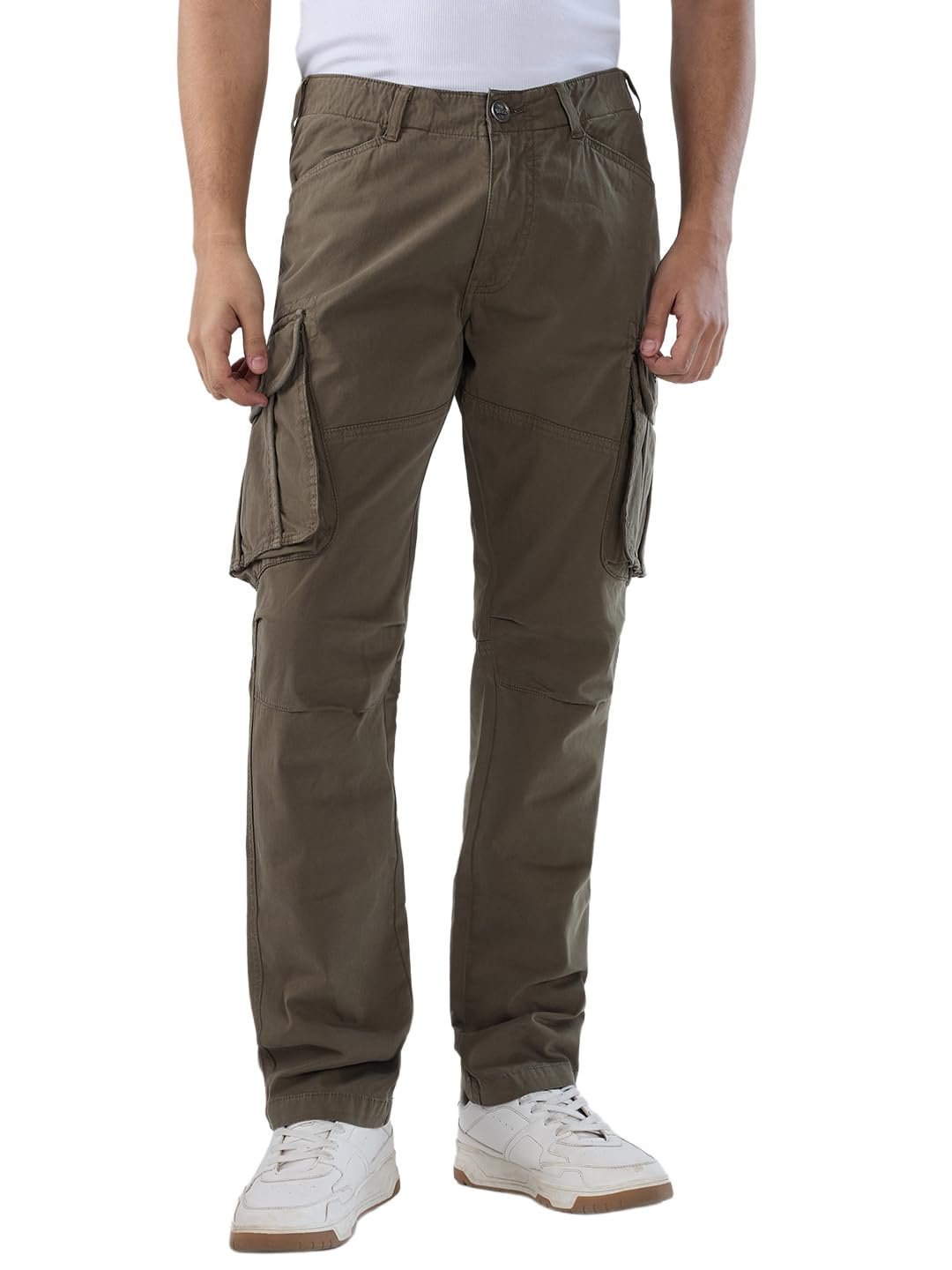 Men Green Regular Fit Mid Rise Casual Cargo (Size:40)-MTRCG1BE029