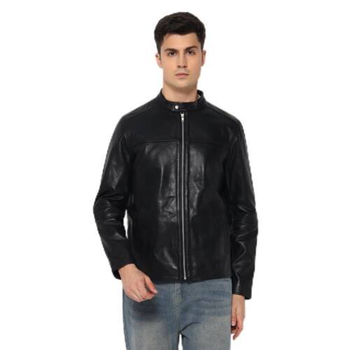 Men’s Timeless Plain Black Leather Jacket for Men | Full Sleeve | Latest Stylish Jacket | Winter Wear Bomber Jacket for Everyday Wear