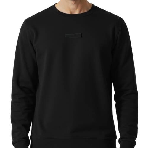 Premium Microfiber Blend Sweatshirt, Fleece Lined Sweatshirts for Men, No-Fade Colours Winter Wear for Men, Ideal for 10-15 Degrees C-Eclipse Black-M