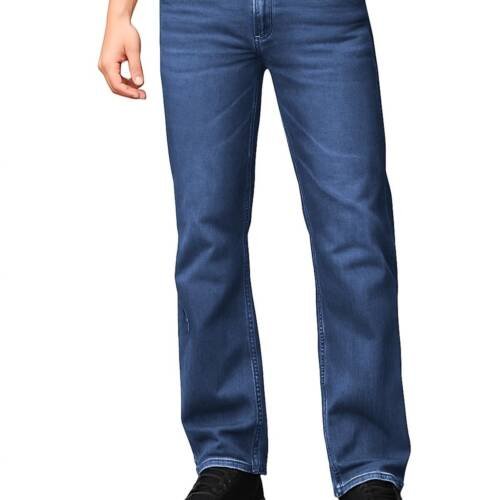 Men's Smart Fit Stretchable Jeans || Dark Blue Mid-Rise Denim Pants with Whisker Wash || Premium Casual Wear Jean for Men || 5 Pocket Jean's for Men's – Size 32 (1)