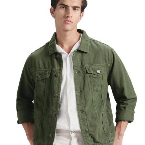 Men's Overdyed Trucker Denim Jacket - Jacket for Men | 100% Cotton | Double Flap Pocket | Regular Fit | Full Sleeve Jacket
