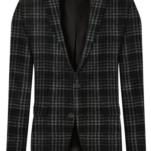 Unstitched Grey Yarn Dyed Blazer Tweed Flannel Fabric (2 Meter For As Per Your Use)