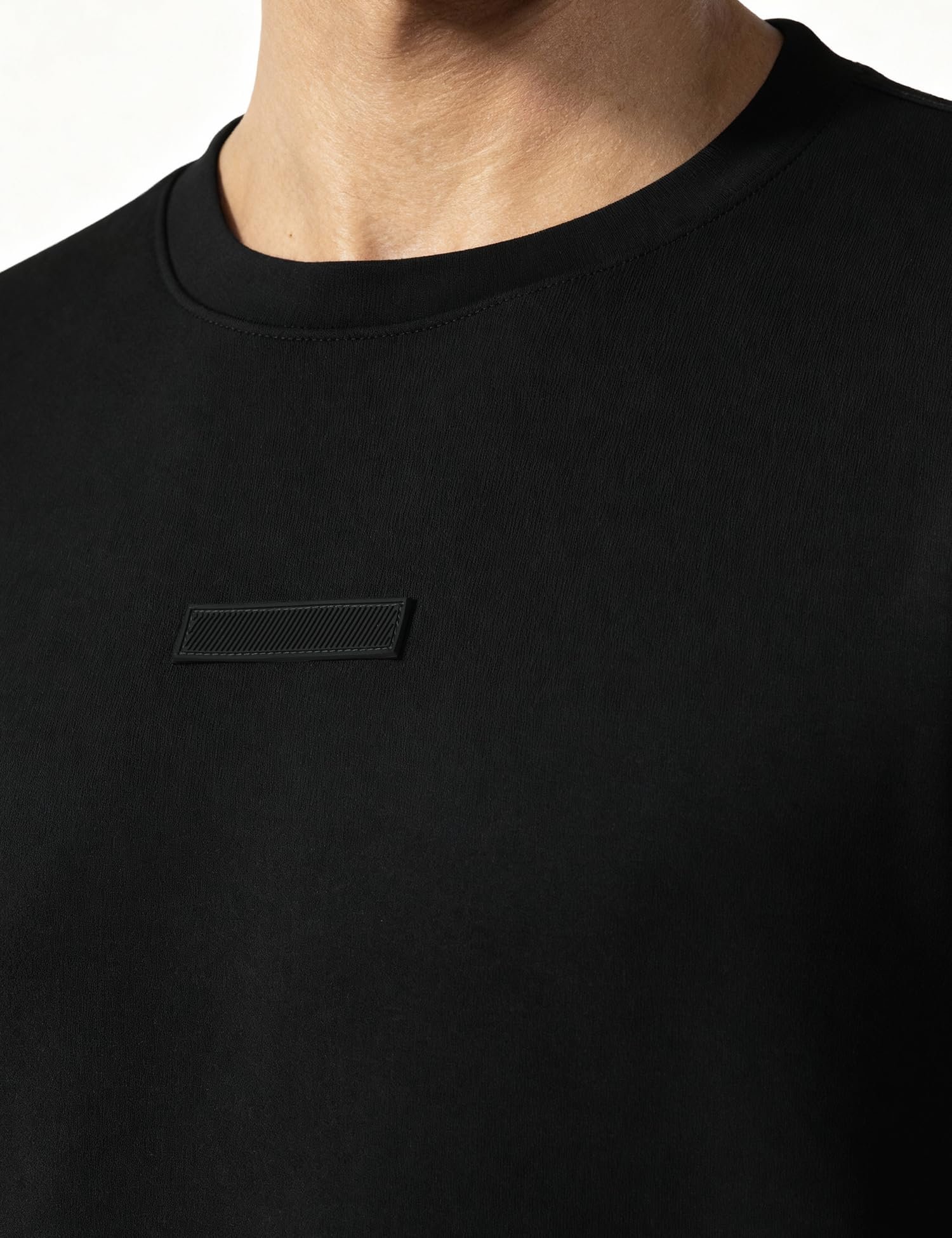 Premium Microfiber Blend Sweatshirt, Fleece Lined Sweatshirts for Men, No-Fade Colours Winter Wear for Men, Ideal for 10-15 Degrees C-Eclipse Black-M - Image 5