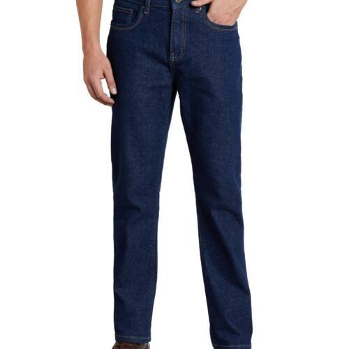 Men's Cotton Stretch Jeans (Regular Fit Mid Rise) (Dark Blue)