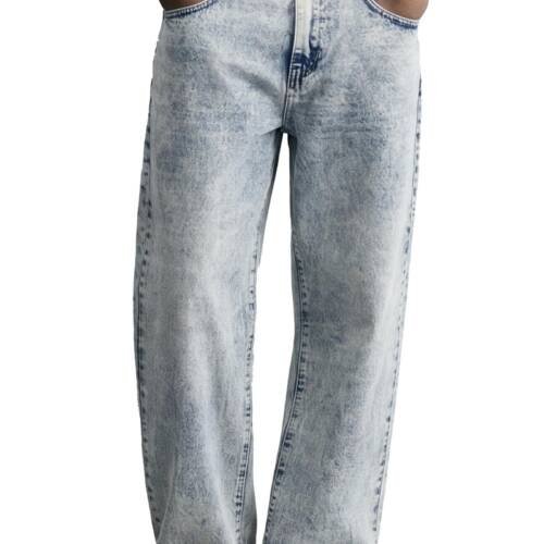 Men's Y2K Hip Hop Baggy Jeans Loose Fit Wide Leg Denim Pants Casual Streetwear Trousers, A#light Blue