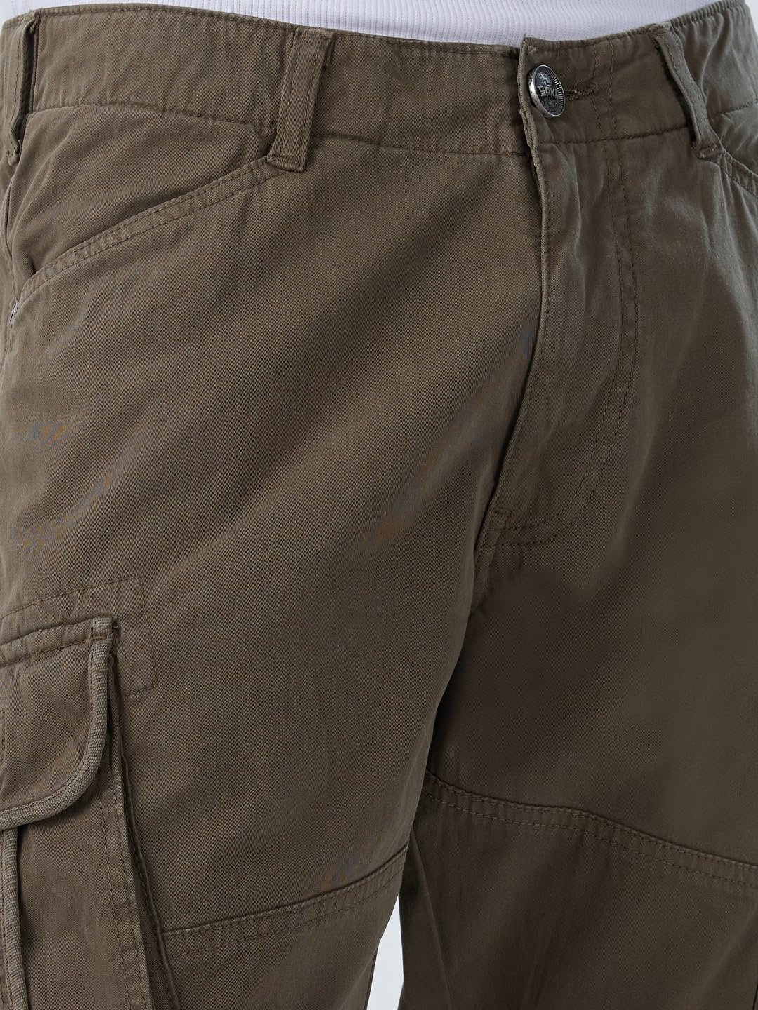 Men Green Regular Fit Mid Rise Casual Cargo (Size:40)-MTRCG1BE029 - Image 3