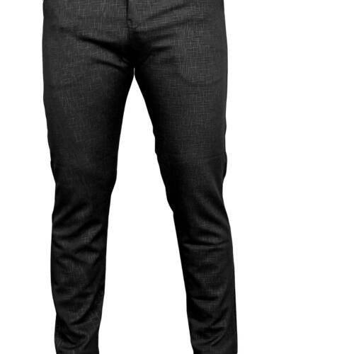 Men's Slim Fit Casual Mid Rise Trousers, Black, Cotton Blend, Side Pockets (in, Numeric, 32, Regular, Black)