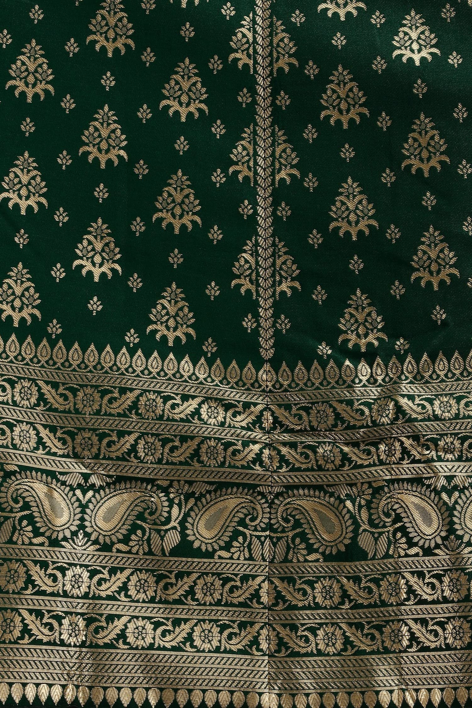 Women's Jacquard Semi-Stitched Lehenga choli (Trisha-D-Green_Green_Free Size) - Image 2
